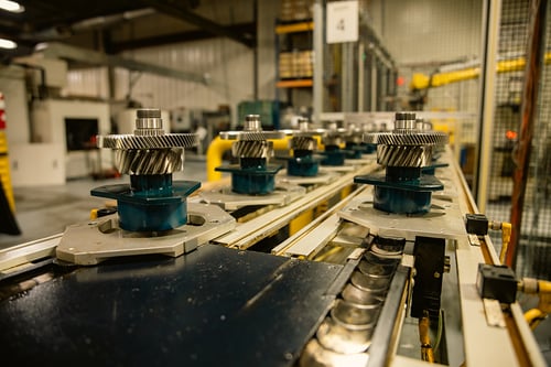 Gears ready for the grinding cell.