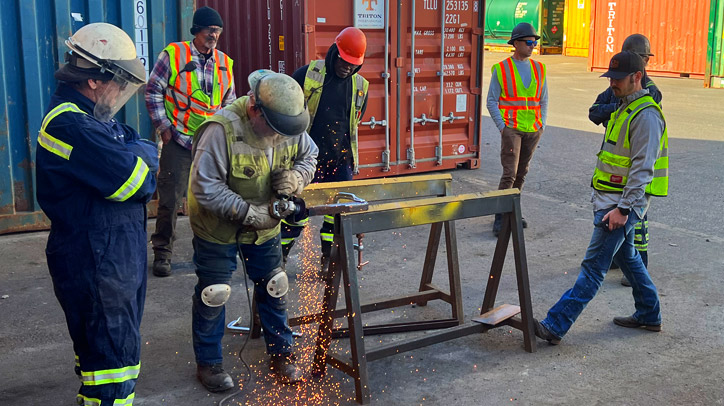 WCP on-site test for grinding wheels.